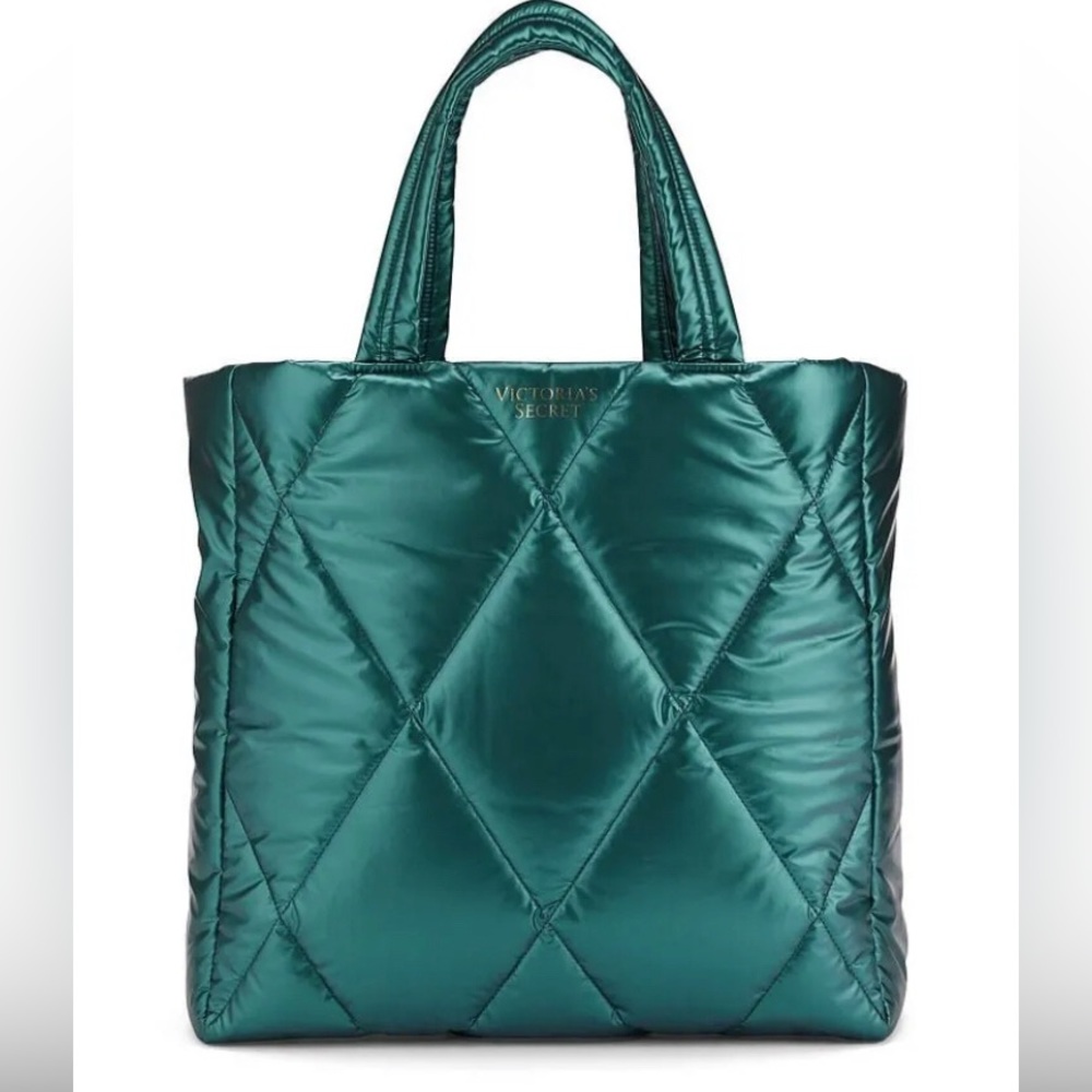 NWT Victoria’s Secret green puffer bag.